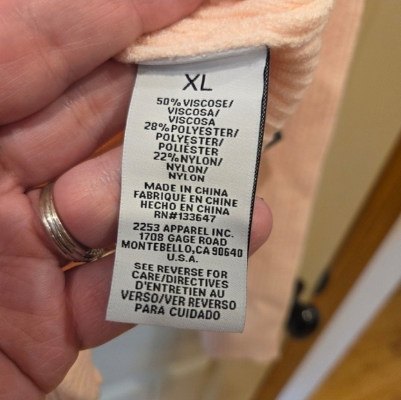 Light Pink Ribbed Sweater Hoodie Juniors XL Trendy Casual Fall Layering - Picture 5 of 8